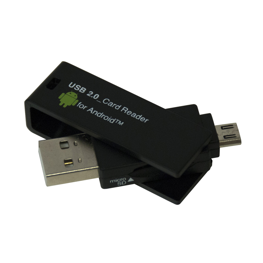 USB 2.0対応 Android PC用 micro SDカードリーダー ブラック | ケーブル | スマートフォン・タブレット関連 |  スマートフォン・タブレット関連 | 製品紹介 | ナカバヤシ株式会社：アルバム・製本・シュレッダー・情報整理の総合サポーター