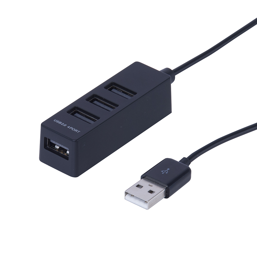 USB2.0 4ポートハブ 1.8m ブラック | USB2.0 Type-A接続 | USBハブ | パソコン周辺機器 | 製品紹介 | ナカバヤシ 株式会社：アルバム・製本・シュレッダー・情報整理の総合サポーター