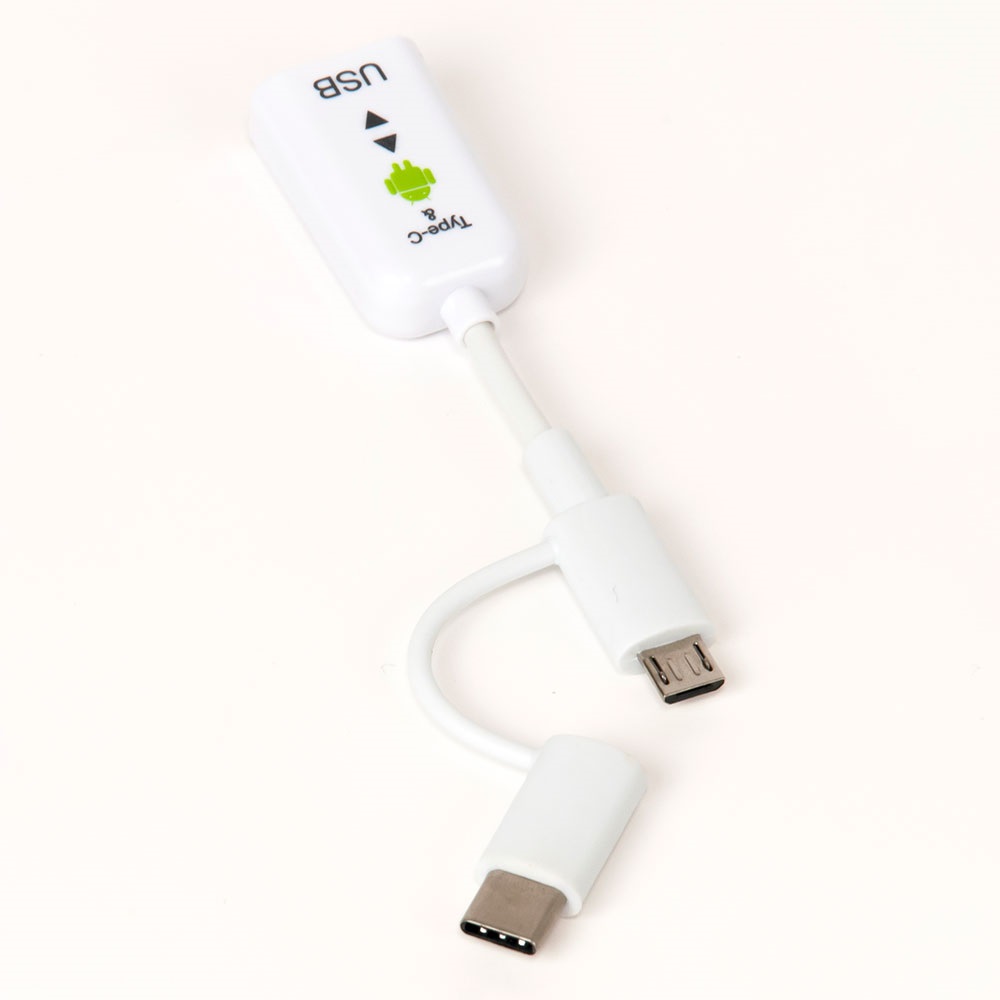 A−MicroB＆C変換ケーブル 10cm ホワイト     製品紹介 