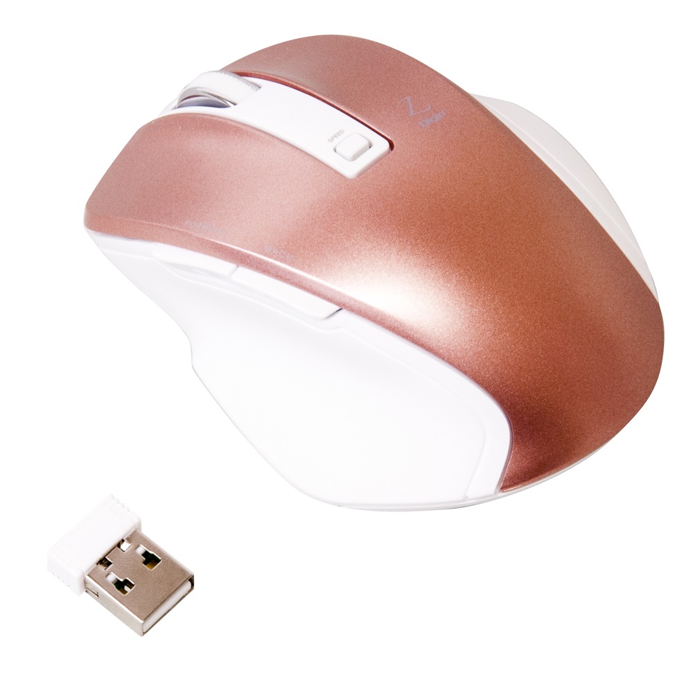 小型無線5ボタンBlueLEDマウス ピンク | レシーバー通信(無線 