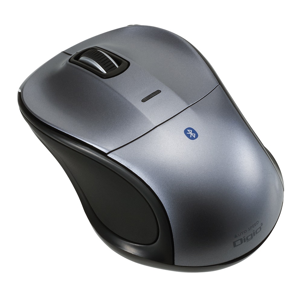 小型Bluetooth 静音3ボタンBlueLEDマウス グレー | Bluetooth(無線 