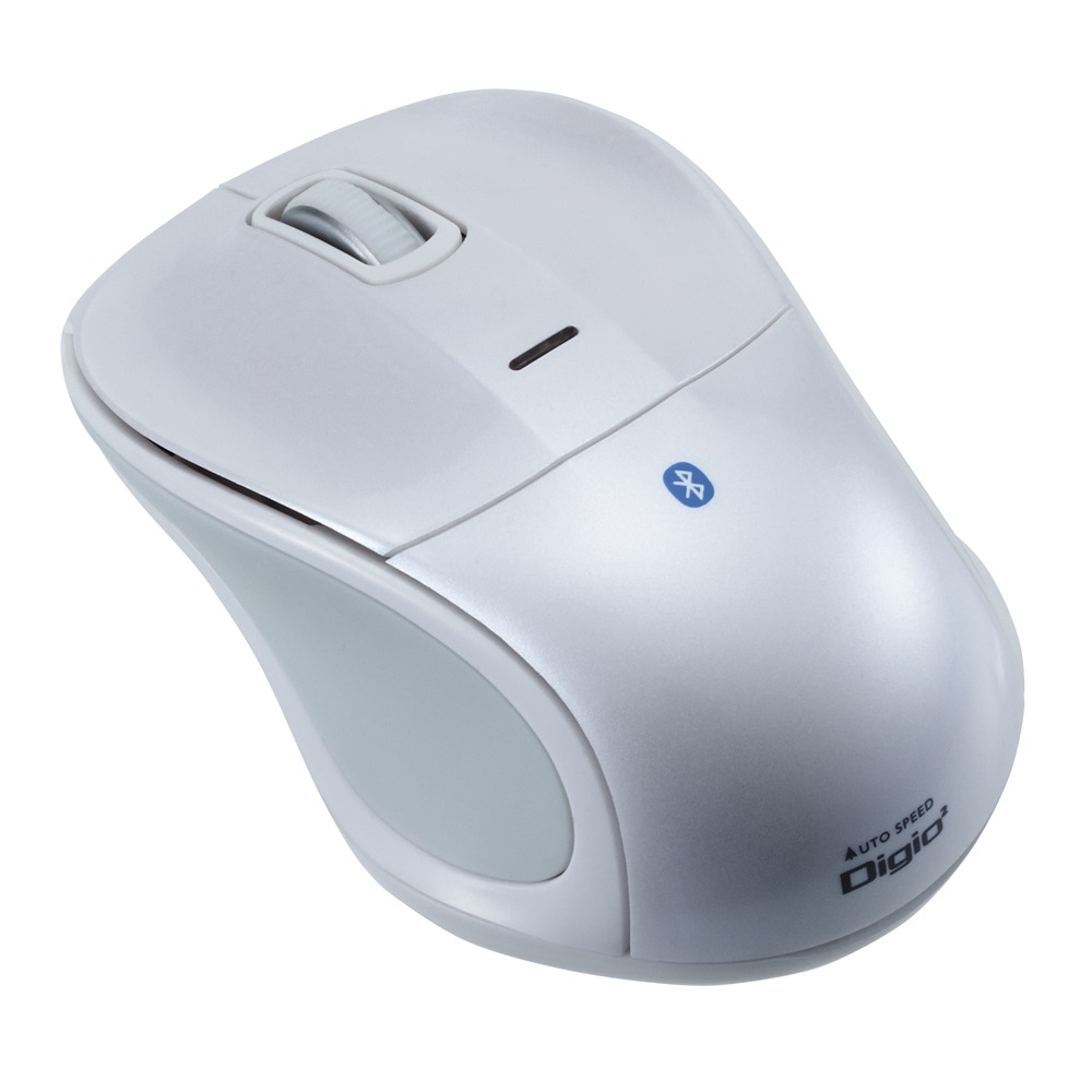 小型Bluetooth 静音3ボタンBlueLEDマウス ホワイト