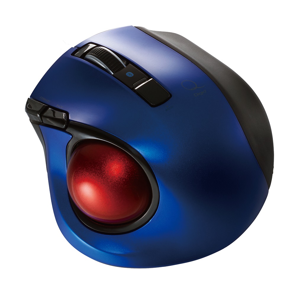 小型Bluetooth 静音5ボタントラックボール ブルー