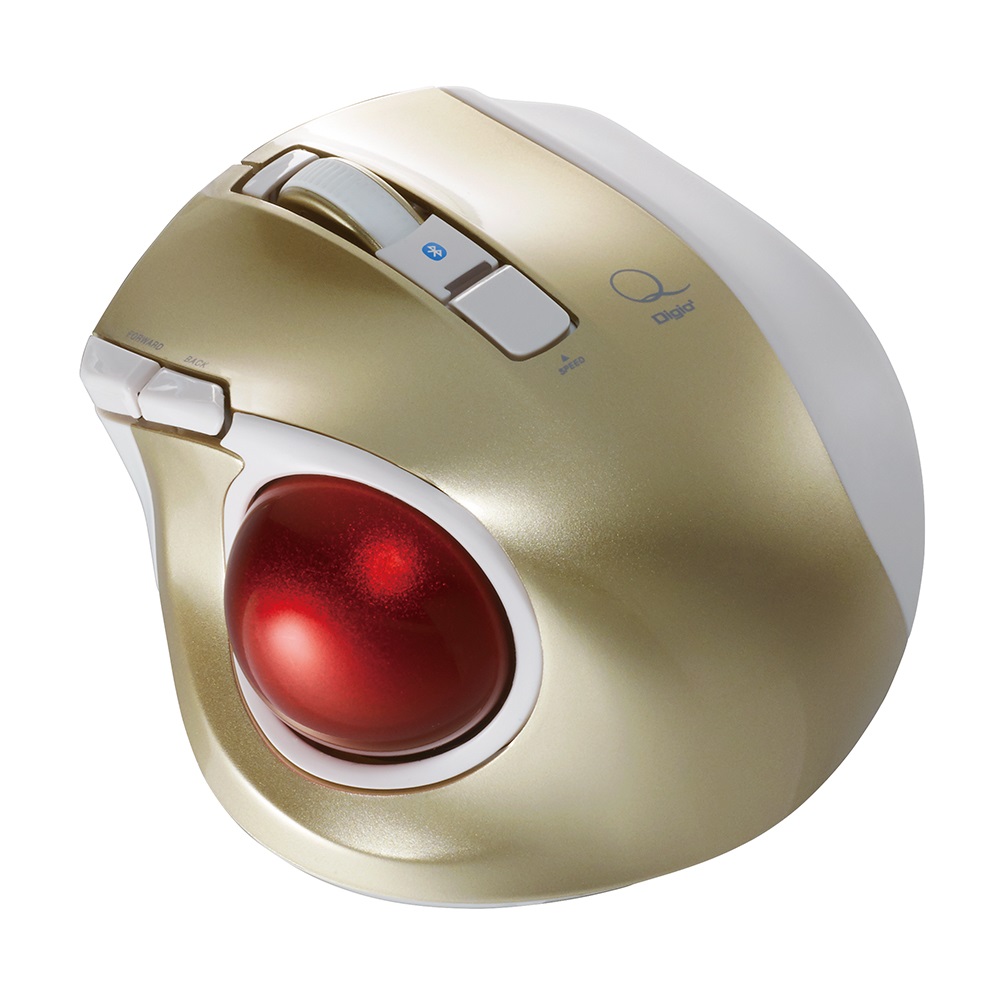小型Bluetooth 静音5ボタントラックボール ゴールド