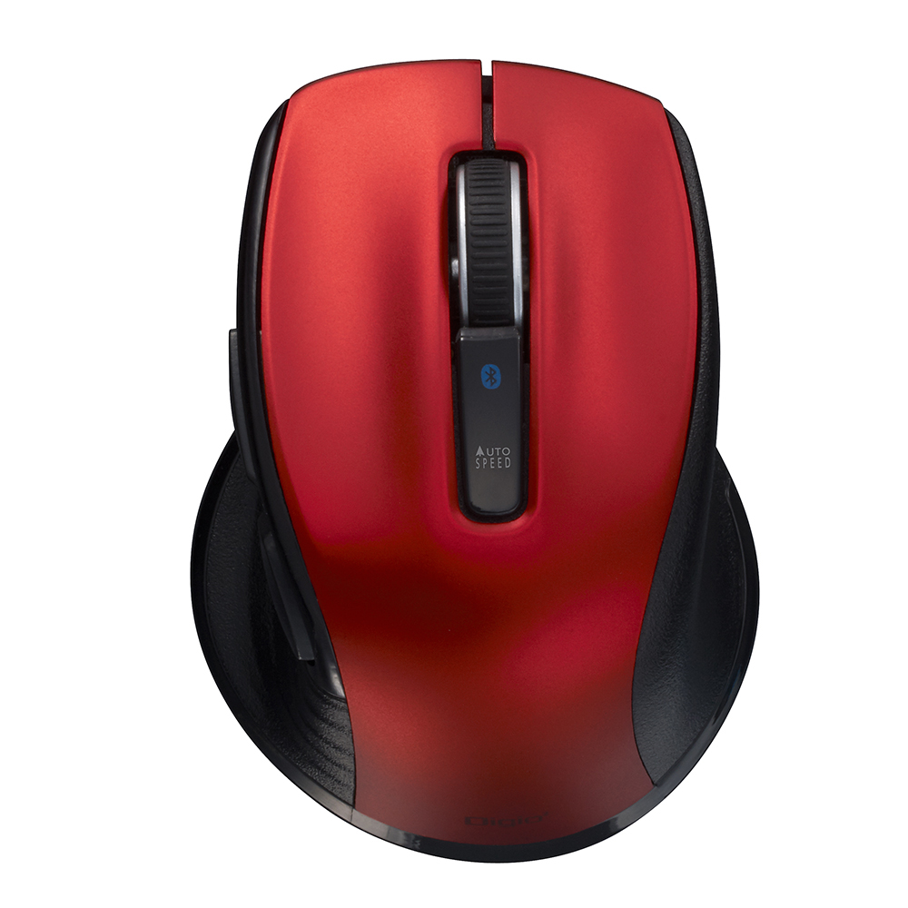 F_line Bluetooth静音5ボタンBlueLEDマウス Sサイズ レッド