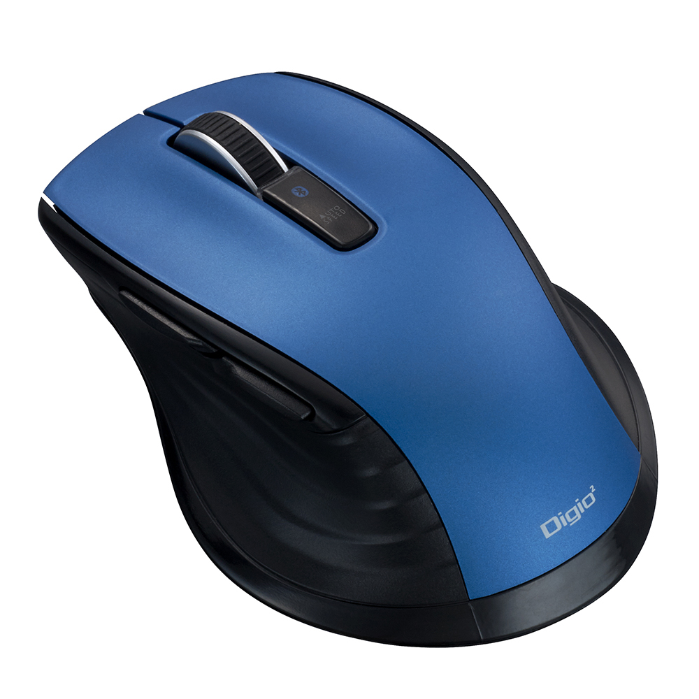 F_line Bluetooth静音5ボタンBlueLEDマウス Mサイズ ブルー
