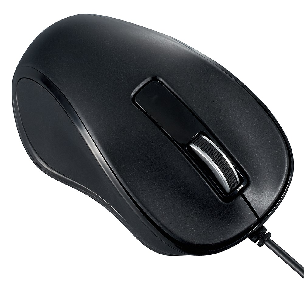 有線静音3ボタンBlueLEDマウス ブラック | 有線 | マウス<BR