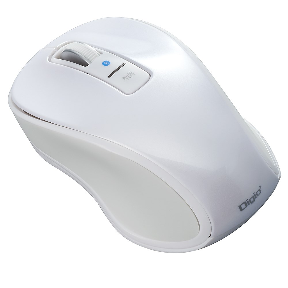 Bluetooth5 静音3ボタンBlueLEDマウス ホワイト