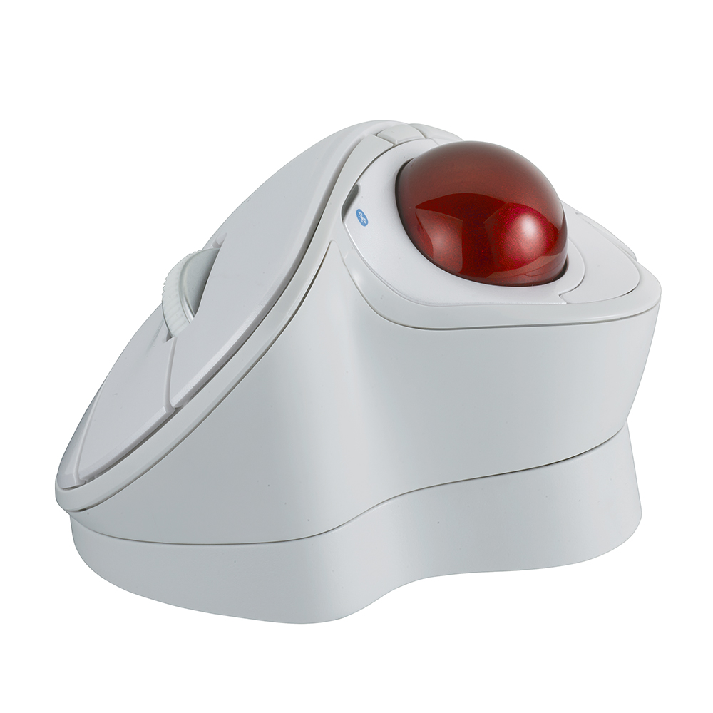 角度可変スタンド付き。Bluetooth5.0 親指5ボタン光学式トラックボール/ホワイト | Bluetooth(無線) | マウス<BR> トラックボール | パソコン周辺機器 | 製品紹介 | ナカバヤシ株式会社：アルバム・製本・シュレッダー・情報整理の総合サポーター