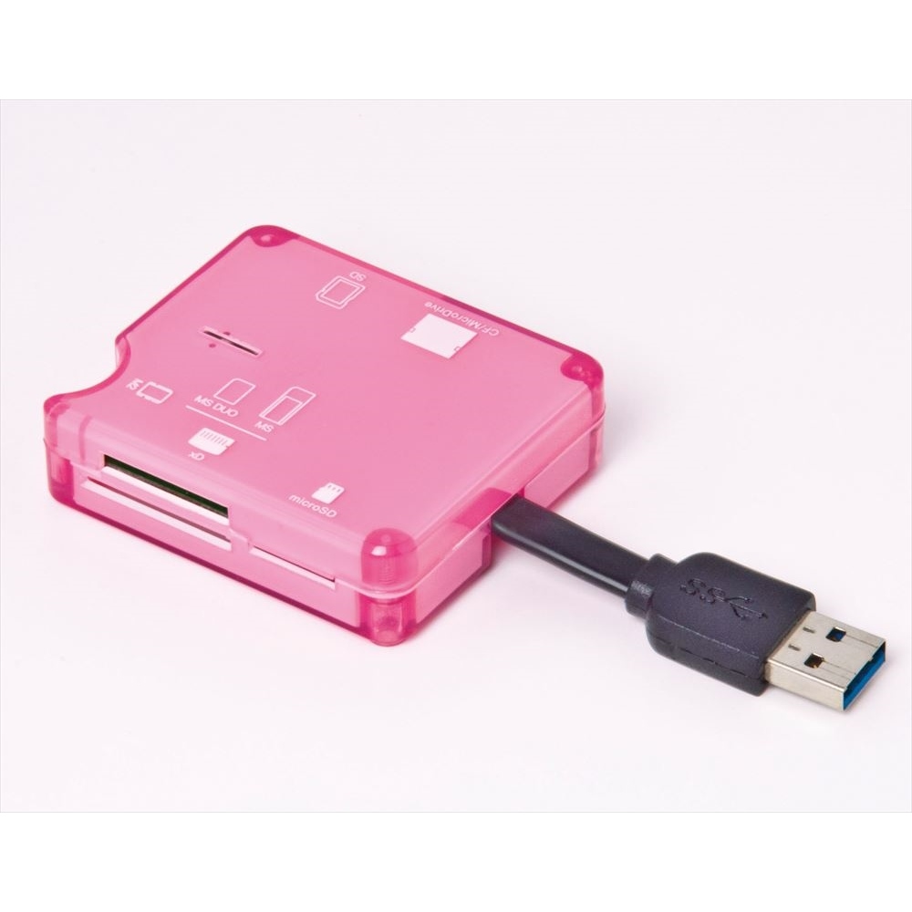 USB3.0マルチカードリーダー ピンク   USB3.0 Type A接続   カード