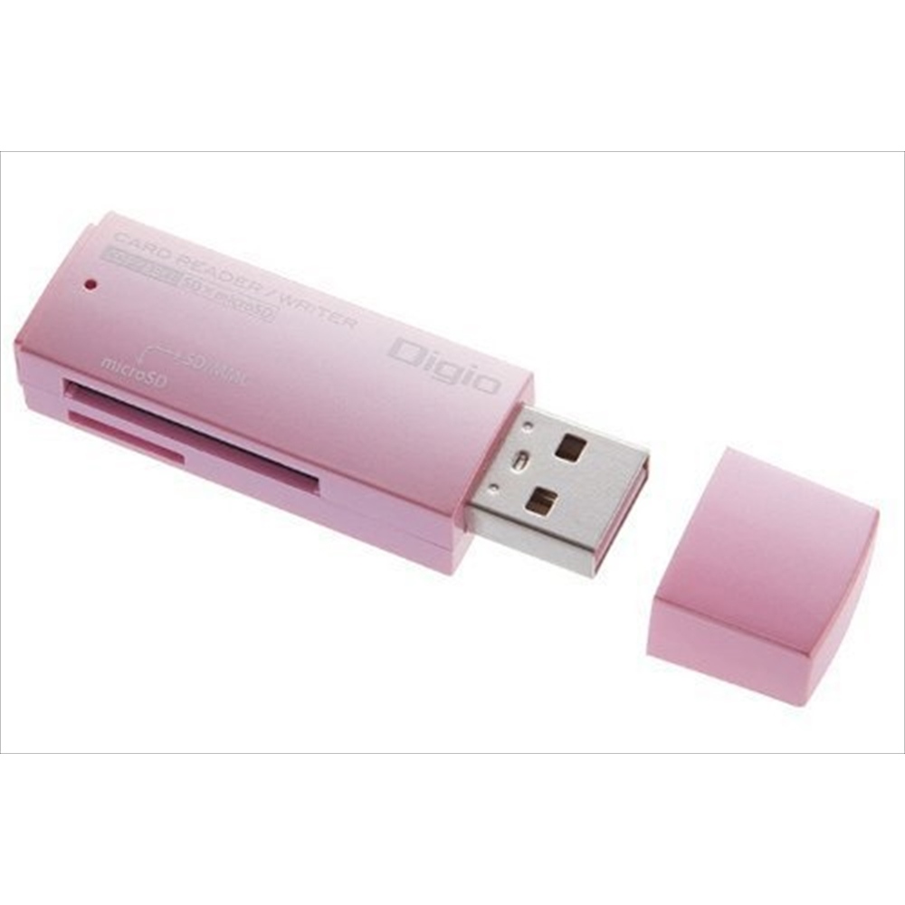 USB2.0マルチカードリーダー ピンク | USB2.0 Type-A接続 | カード ...