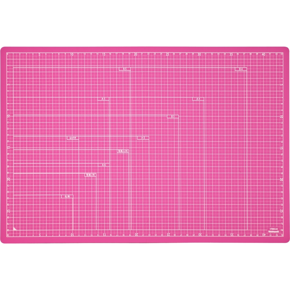 折りたたみカッティングマットA3サイズ ピンク | デスクマット | 事務