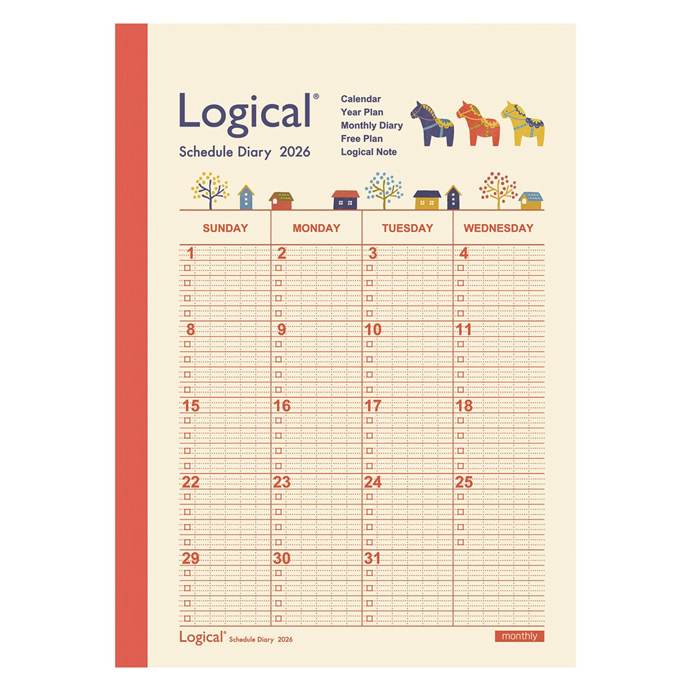 ロジカルダイアリー2026月間ノートタイプA／A6／ウマ | ロジカル