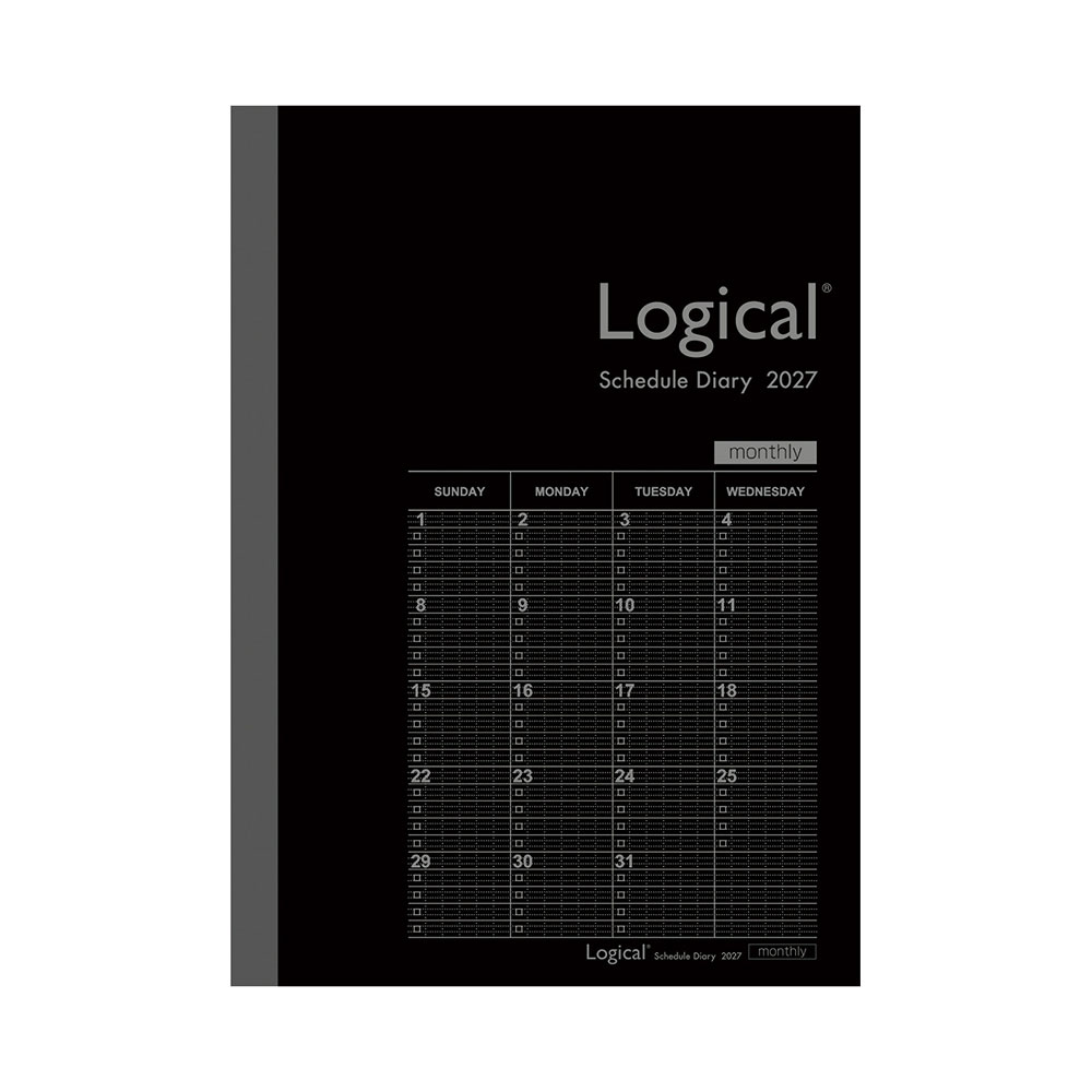 llica 非売品 メモリカ 手帳 パーソナルデータ ロジカルダイアリー2027月間ノートタイプB／B6／ブラック | ロジカル